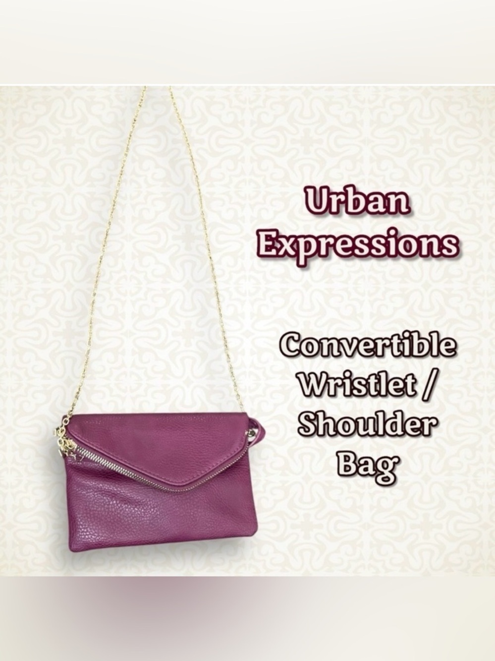 Urban Expressions Purple Convertible Wristlet/Crossbody Bag